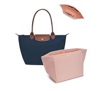 lumanothy Organizer per borse con tasca multipla, in feltro, per Longchamp, polene, borsa per la spesa, rosa, L