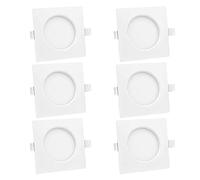 Lumare LED faretto da incasso 6W | set di 6 | IP44 extra flat 230V | 26mm profondità di installazione | faretto da soffitto sottile bianco quadrato | con lampadina LED integrata