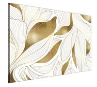 LUMASOUL Quadri Moderni Soggiorno - Quadri Camera da Letto Motivo Floreale - Poster da parete con cornice in legno e telaio - Stampe da parete 120x80 cm Glam