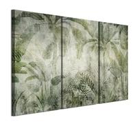 LUMASOUL Quadri Moderni Soggiorno - Quadri Camera da Letto Motivo Giungla Urbana- Poster da parete con cornice in legno e telaio - 3 parte Stampe da Parete 120x80 cm Motivo Naturale - Verde