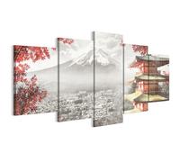 LUMASOUL Quadri Moderni Soggiorno - Quadri Camera da Letto Motivo Natura - Poster da parete con cornice in legno e telaio - Stampe da Parete Paesaggi Giapponesi - 150 x 75 cm