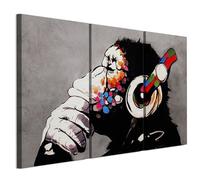 LUMASOUL Quadri Moderni Soggiorno - Quadri Camera da Letto Motivo Natura - Poster da parete con cornice in legno e telaio - Stampe da Parete 120x80 cm Banksy