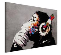 LUMASOUL Quadri Moderni Soggiorno - Quadri Camera da Letto Motivo Natura - Poster da parete con cornice in legno e telaio - Stampe da Parete 120x80 cm Banksy