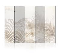 LUMASOUL Separe Divisorio Interno Bifacciale - Paravento da Interno 5 Pannelli Divisorio per Ambienti - Divisori per Interni con Motivo Piante - 225x172 cm