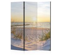 LUMASOUL Separe Divisorio Interno Monofacciale - Paravento da Interno 3 Pannelli Divisorio per Ambienti - Divisori per Interni con Motivo Plage - 135x172 cm