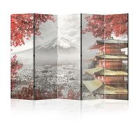 LUMASOUL Separe Divisorio Interno Monofacciale - Paravento da Interno 5 Pannelli Divisorio per Ambienti - Divisori per Interni con Motivo Japon - 225x172 cm