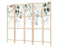 LUMASOUL Separe Divisorio Shoji Interno Monofacciale - Paravento da Interno Stile Giapponese - Divisorio per Ambienti 5 Pannelli - Divisori per Interni Motivo Natura - 225x172 cm