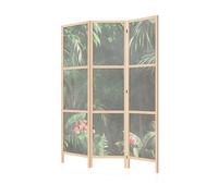 LUMASOUL Separe Divisorio Shoji Interno Monofacciale - Paravento da Interno Stile Giapponese - Divisorio per Ambienti 3 Pannelli - Divisori per Interni Motivo Natura - 135x172 cm