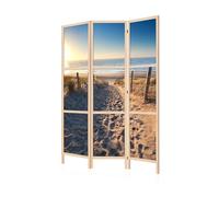 LUMASOUL Separe Divisorio Shoji Interno Monofacciale - Paravento da Interno Stile Giapponese - Divisorio per Ambienti 3 Pannelli - Divisori per Interni Motivo Paesaggio - 135x172 cm