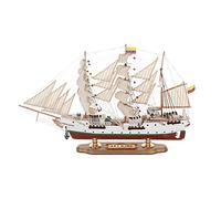 LumaTide ColumbiaGlory - Modello di barca a vela in legno di alta qualità, realizzato a mano, decorazione nautica con vele in tela realistiche, accessori completi, espositore per decorazione mensola e