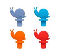 LumaTide Set di 4 tappi per vino in silicone, colori misti, tappi per champagne, tappi per bottiglie di qualità (blu)