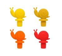 LumaTide Set di 4 tappi per vino in silicone, colori misti, tappi per champagne, tappi per bottiglie di qualità (rosso)