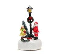 LumaTide Set di statue natalizie illuminate con Babbo Natale, renna, pupazzo di neve, statuette luminose per la casa e sculture per la casa (bianco1)