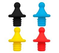 LumaTide Tappi per vino misti in silicone, confezione da 4, set di tappi per champagne, chiusura ermetica (nero)