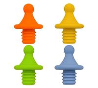 LumaTide Tappi per vino misti in silicone, confezione da 4, set di tappi per champagne, ermetici (arancione)