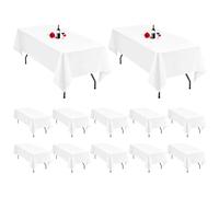 Lumaycens 12 tovaglie rettangolari bianche 152,4 x 326 cm in tessuto poliestere per tavoli da 2,4 m, lavabili, per matrimoni, feste, banchetti