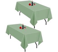 Lumaycens Tovaglie Verde Salvia 60x102 Pollici - Confezione da 2 Rettangolari in Poliestere per Tavolo da 6 Piedi - Lavabili