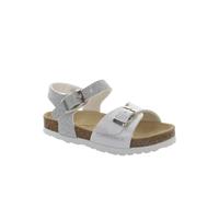 LUMBERJACK BLING SGE1506 SANDALI BAMBINA CON SOLETTA IN SUGHERO E PELLE BIANCO E