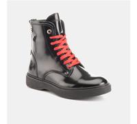 LUMBERJACK BLONDY SW68201 ANFIBI SCARPONCINI DONNA IN PELLE STRINGATI NERO LUCID