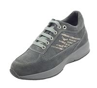 Lumberjack Raul SW01305 Dk Grey Sneakers per Donna in Nabuk con Zeppa bombata e Strass (Taglia 37)