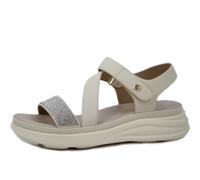 Lumberjack Sandali Donna 4506 Beige con Strass, zeppa bassa