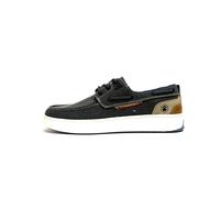 LUMBERJACK SCARPE UOMO SHOES STRINGATE MODELLO BARCA IN TELA MARVIN BLU
