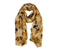 LUMBERJACK Sciarpa da Donna Morbida in Viscosa, Fantasia Floreale e Foglie, Ocra e Marone, Elegante e Calda, Con Scatola Regalo