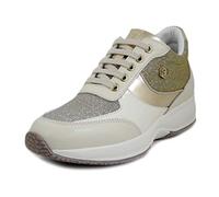 Lumberjack, Sneaker Donna in Pelle e Tessuto Beige e Oro, Zeppa Interna e Plantare Estraibile, Raul SW01312