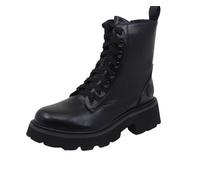 Lumberjack Stivaletto Donna Nero Anfibi Jilian Kombat Boat con Zip Laterale e Lacci Nero 38 EU