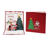 lumcov Biglietto di Auguri di Natale pop-up,Cartoline di Natale di Babbo Natale,Regalo per Natale,Busta Inclusa,per Natale