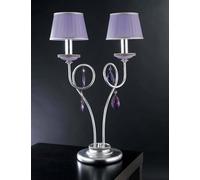LUME A 2 LUCI FERRO BATTUTO CRISTALLO FOGLIA ARGENTO COLL.PRE ART.LG151/2