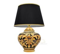 Lume Comodino Camera da Letto in Ceramica Dipinta Lampada Tavolo Abatjour nero