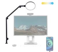 Lume Cube Lampada da scrivania LED Edge 2.0, dimmerabile, per casa e ufficio, con porta di ricarica USB e braccio oscillante resistente, temperatura e luminosità del colore regolabili, luce per webcam