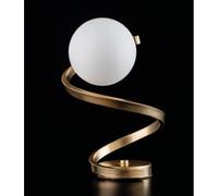 lume da appoggio sinfonia 1 luce sfera vetro design bianco opaco oro satinato [EEK: A]
