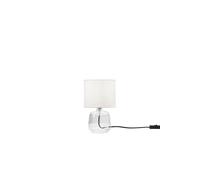 LUME EMERALD TRASPARENTE IN VETRO CON PARALUME IN TESSUTO 1 LUCE ATTACCO E14 STRUTTURA D15X25CM PARALUME D15X16CM