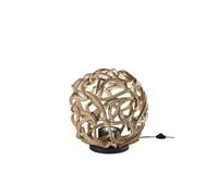 LUME EPIGEA DIAMETRO 50CM IN LEGNO INTRECCIATO E BASE NERA