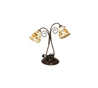 LUME GRANDE A 2 LUCI FERRO BATTUTO CERAMICA COLL. SOFIA
