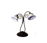 LUME GRANDE A 2 LUCI FERRO BATTUTO COLLEZIONE CERAMICA STELLA