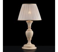 Lume in legno avorio e oro 1 luce con paralume dm.35 Fiorenza