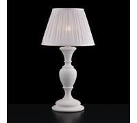 Bonetti Illumina Lampada da tavolo in legno con paralume in plisse bianco Fioren [EEK: A++]