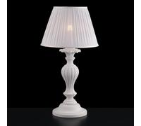 Lume in legno bianco shabby 1 luce con paralume dm.35 Leonardo