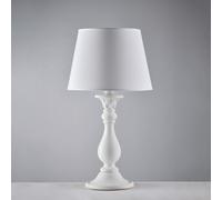 Lampada da tavolo Shabby Chic Lucca Legno Bianco 1 luce E27