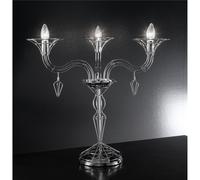 Lume in Metallo 3 Luci Modello Dedalo dimensioni 70xh 60 cm 3 x max 40 watt uno colore trasparente, Stile Veneziano colore cromo cromo
