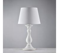 Lampada da tavolo Shabby Chic Lucca Legno Bianco 1 luce E27