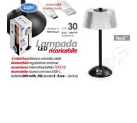 LUME LUMETTO LAMPADA DA TAVOLO A LED RICARICABILE USB 3 COLORI LUCE ART.64179