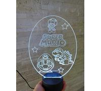 LUME NOTTURNO BAMBINI LED LAMPADA BASE A LED LUCE SERA SUPER MARIO LYON SONIC