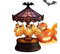 Lume Notturno Carosello Fantasma,Lampada Carosello Stile Vintage Halloween - Decorazione Fluttuante per Tavolo con Fantasmi Accessorio per Halloween per Casa Cucina Sala Studio