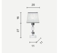 LUME/P LIVIA LUME 1 LUCE OTTANIO- TRASPARENTE E CROMO ATTACCO E14 PARALUME L.20CM