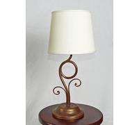 Lume per camera da letto lampada tavolo rustico ferro battuto paralume art.678