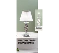 LUME PICCOLO 1306 1 LUCE BIANCO E CROMO ATTACCO E14 H.30+19CM